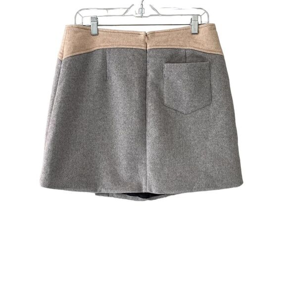 Line and Dot Mod Skirt Wool Blend Size Large - Picture 2 of 6